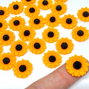 10pcs Sunflower Flatback Charms - Cabochons for Slime or Decoden - Kawaii Craft Supplies