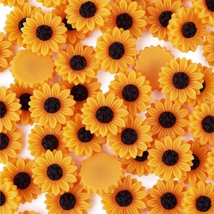 Sunflower Flatback Resin Cabochon Charms For DIY Crafting,Jewelry Making,Scrapbooking
