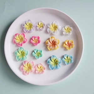 Flower Cabochons Flatback Plumeria Flower Resin Summer 3D Mini Hawaii Floral Beach Cabochon for Scrapbooking Embellishment Cellphone Case