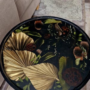 Side table small table resin epoxy resin dry flowers living room